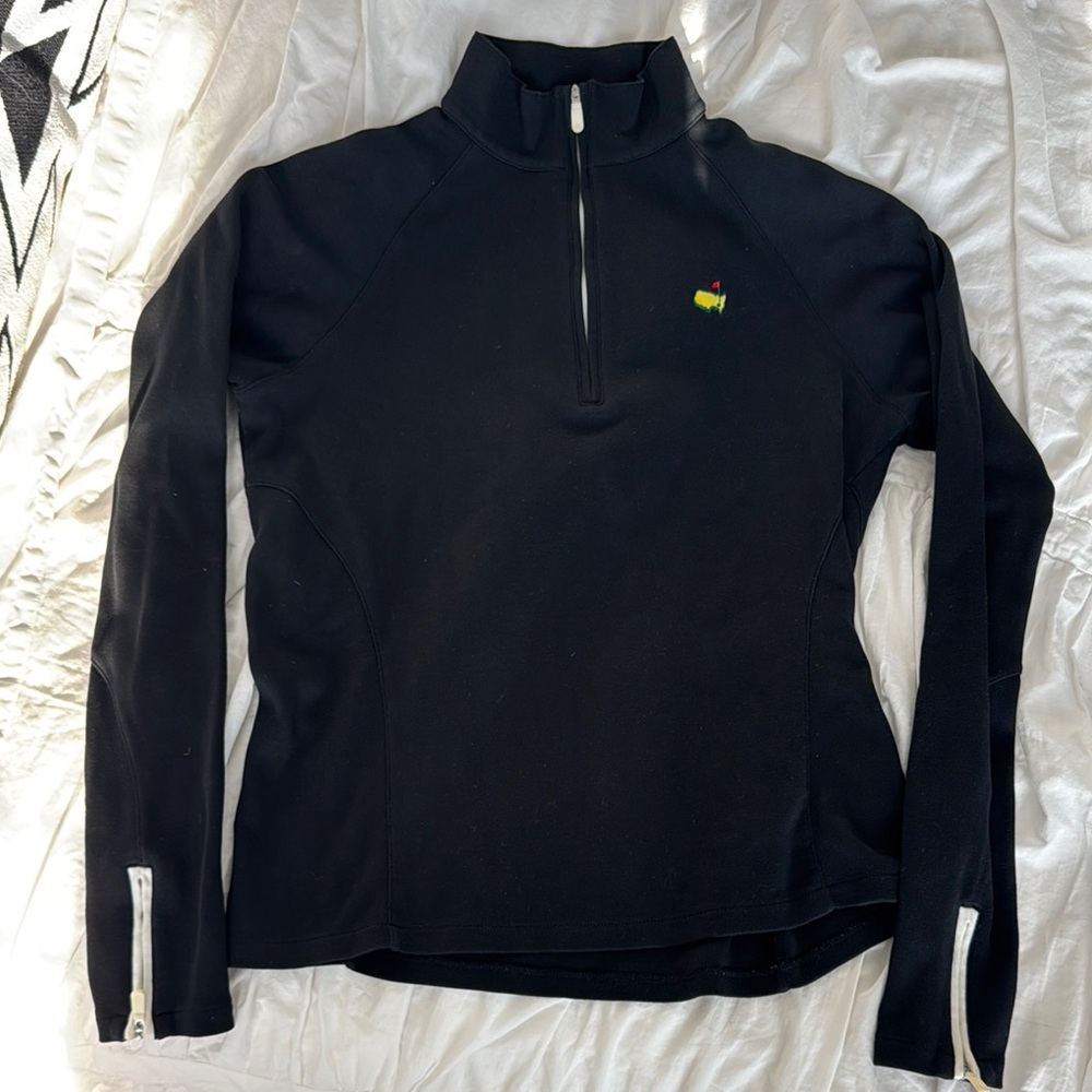 Bobby Jones Masters Black Half -Zip Pima cotton pullover. Worn once. Sz M
